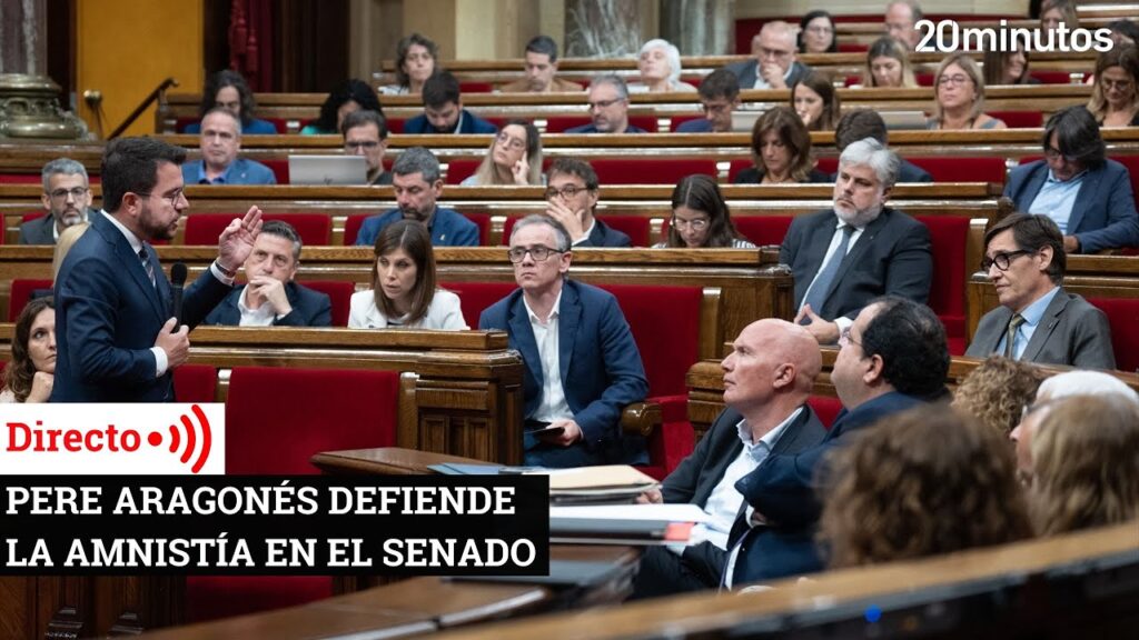 Pere Aragones plantea el referendum y defiende la amnistia en el Senado