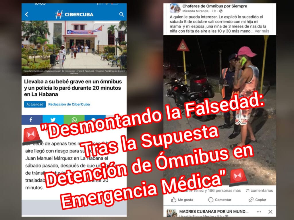 Capturas pantalla Facebook denunciando incidentes con ómnibus en Cuba.