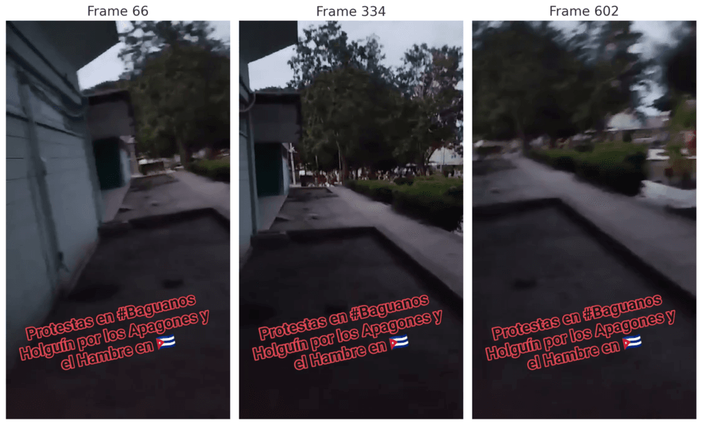 Secuencia de fotos de protestas en Baguanos, Holguín