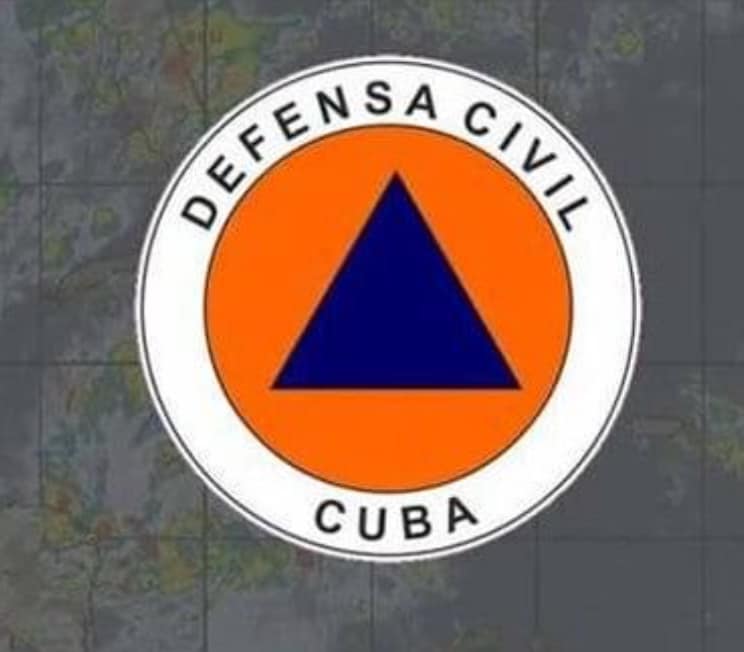 Logo de Defensa Civil de Cuba con triángulo azul