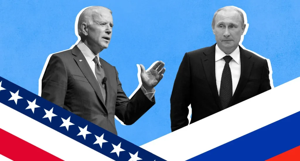 Montaje de dos líderes políticos con banderas