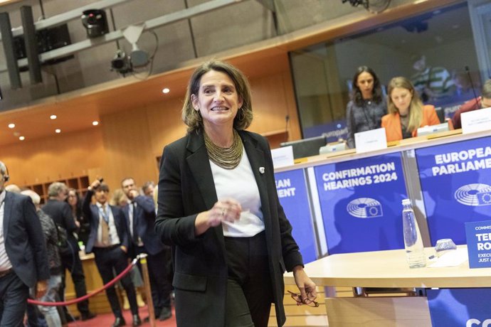 Mujer sonriente en audiencia parlamentaria europea