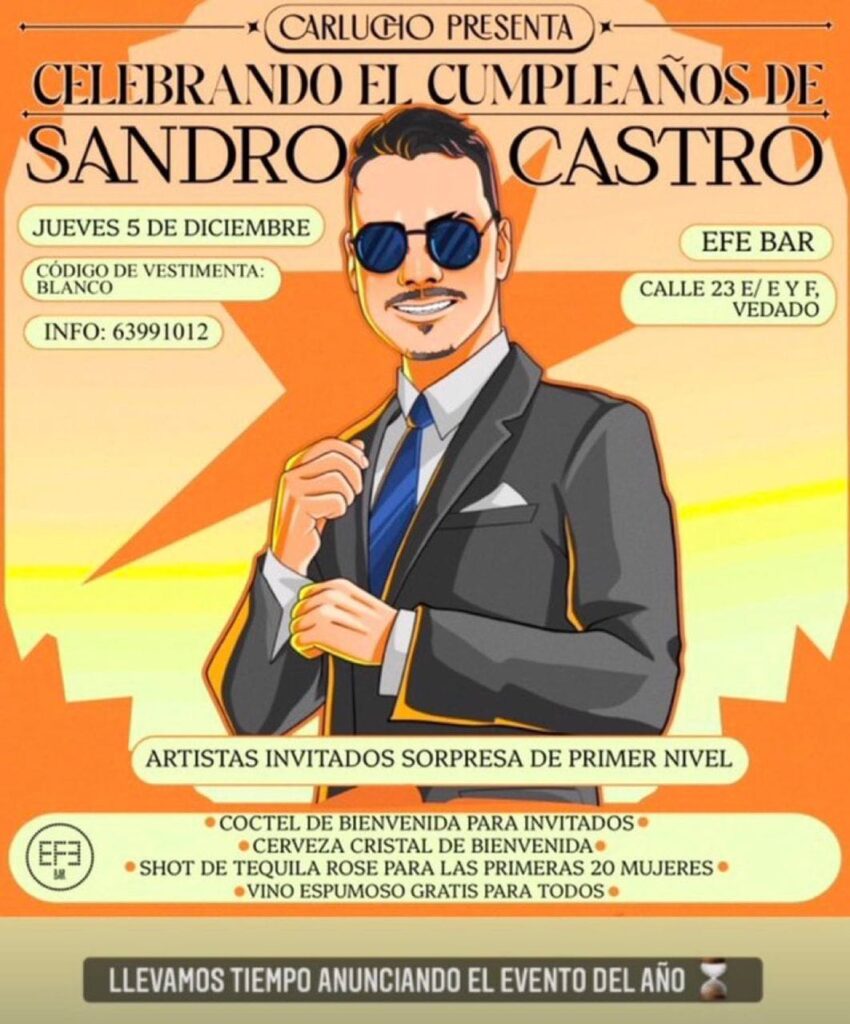 Ilustración de invitación cumpleaños Sandro Castro.