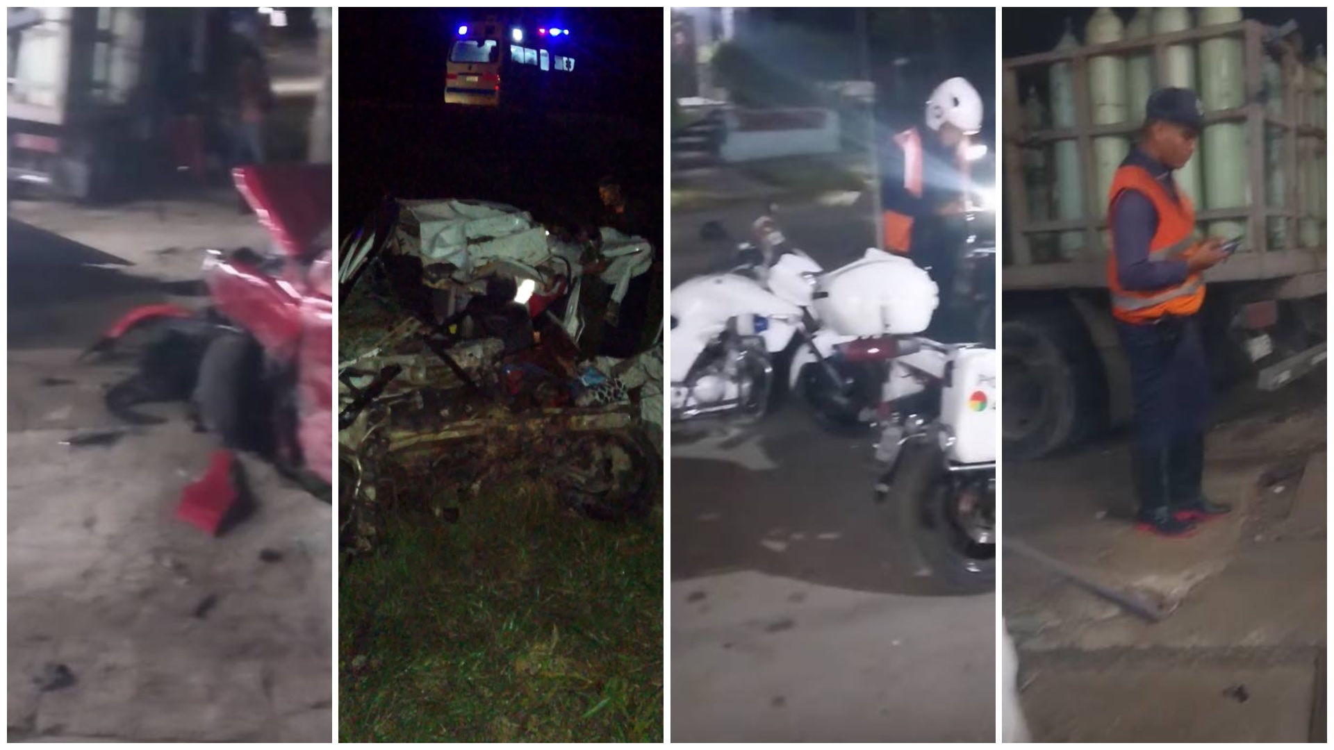 Secuencia de accidentes de tráfico y respuesta de emergencia