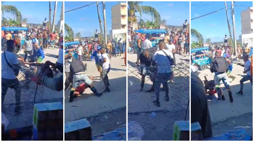 Gente reunida en un mercado callejero soleado