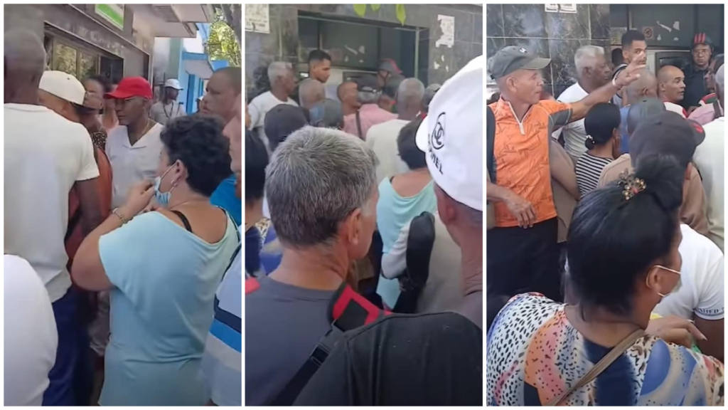 Grupo de personas discutiendo en la calle