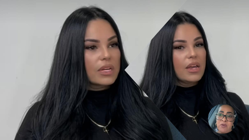 Mujer morena con jersey negro hablando