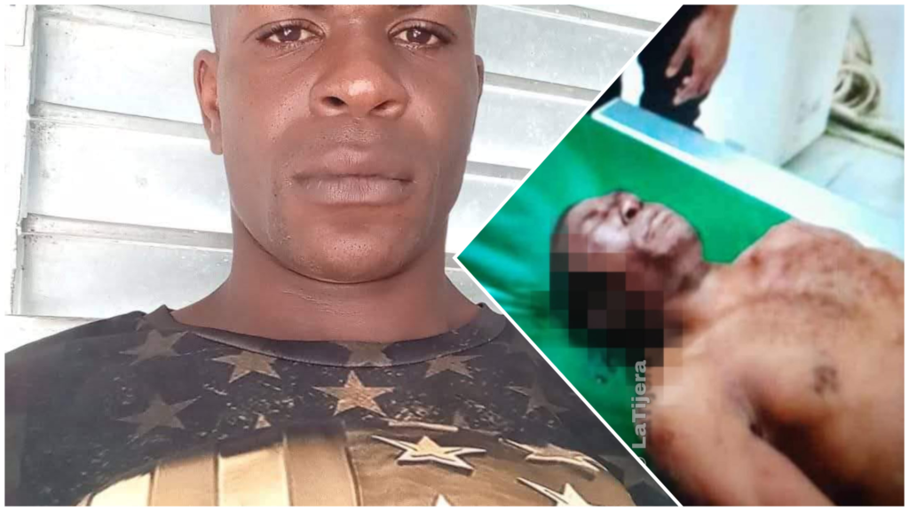 Hombre con camiseta de estrellas y foto impresa