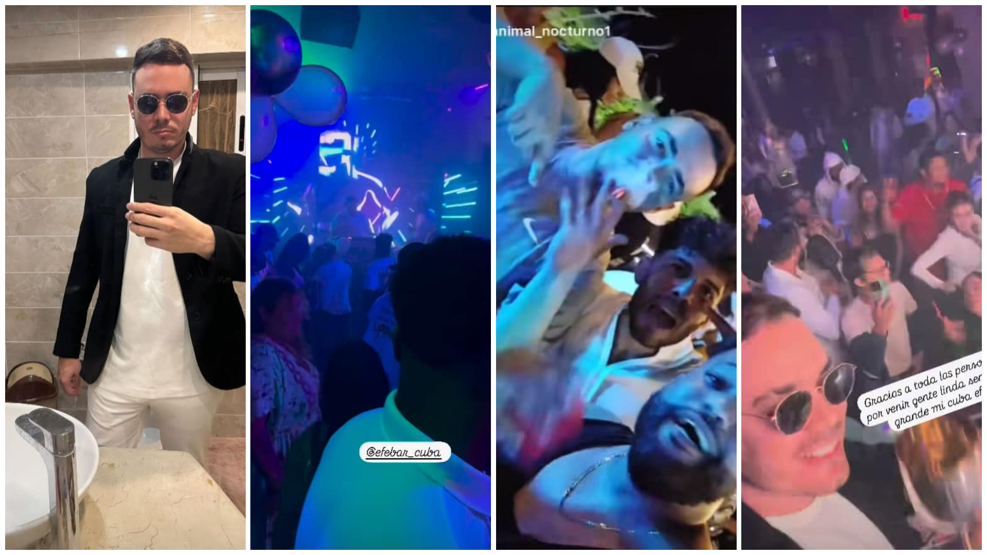 Collage de hombre en diferentes entornos festivos