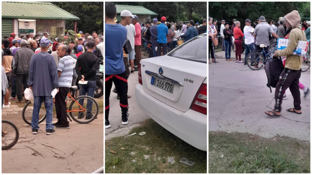 Multitud reunida en zona rural con autos y bicicletas