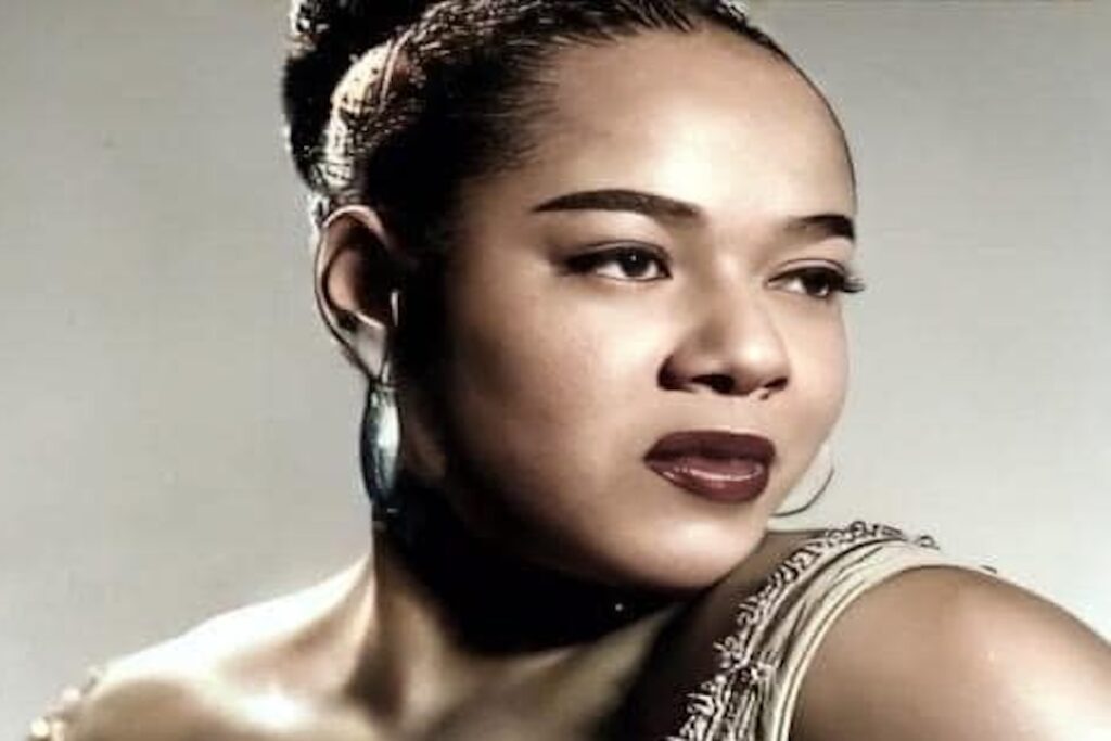 Retrato de mujer joven con elegante vestido