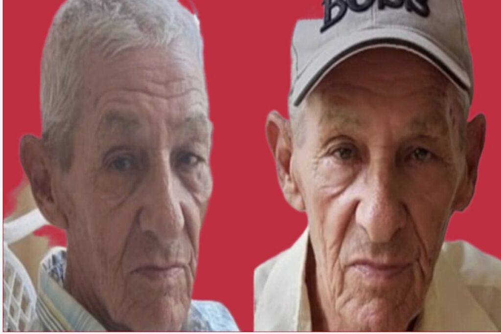 Hombre mayor con gorra en fondo rojo