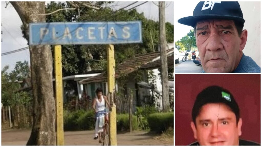 Señal de Placetas y personas diversas.