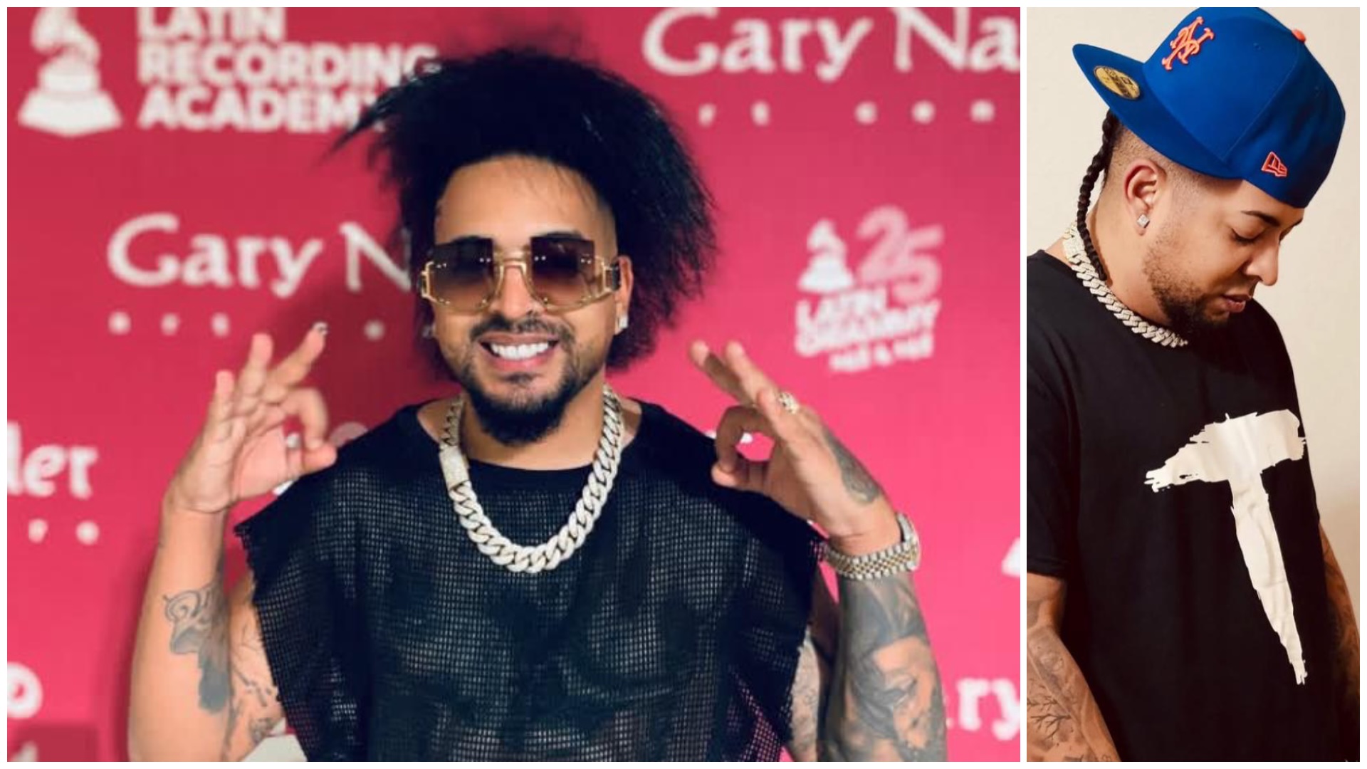 Hombre posando con gesto de paz y gorra azul