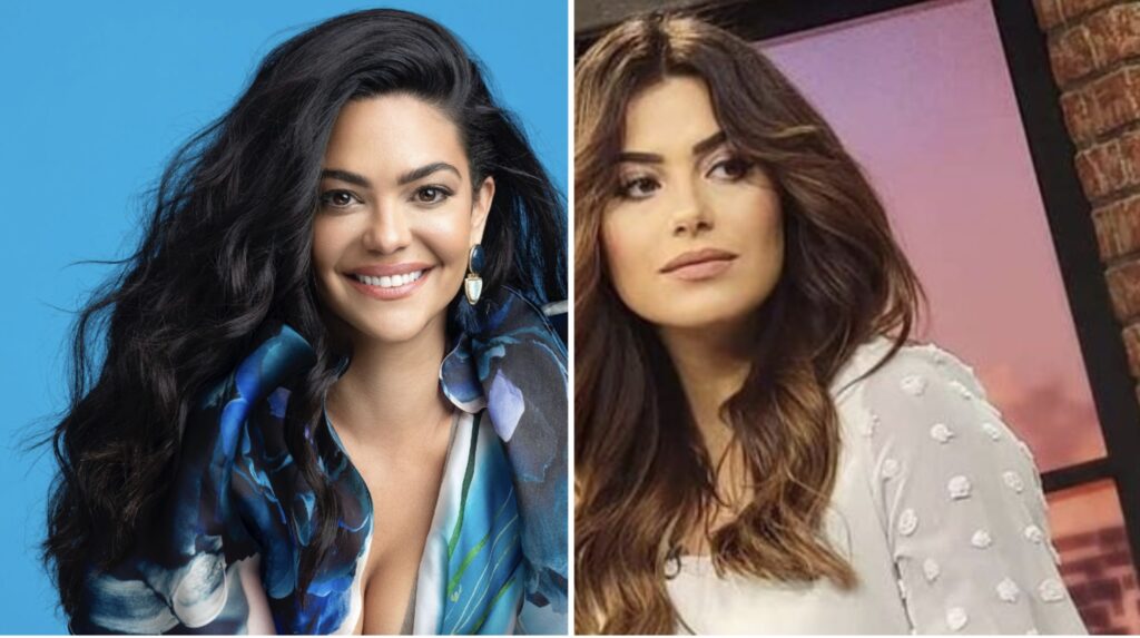 Dos mujeres sonrientes, una con fondo azul, otra rosado