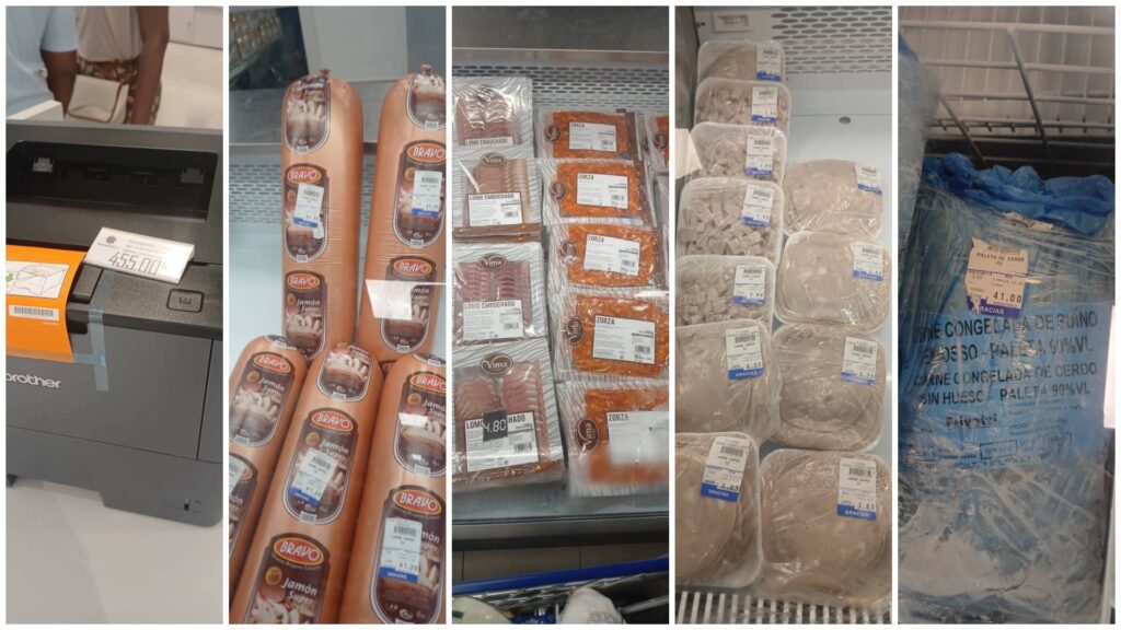 Variedad de productos cárnicos en supermercado