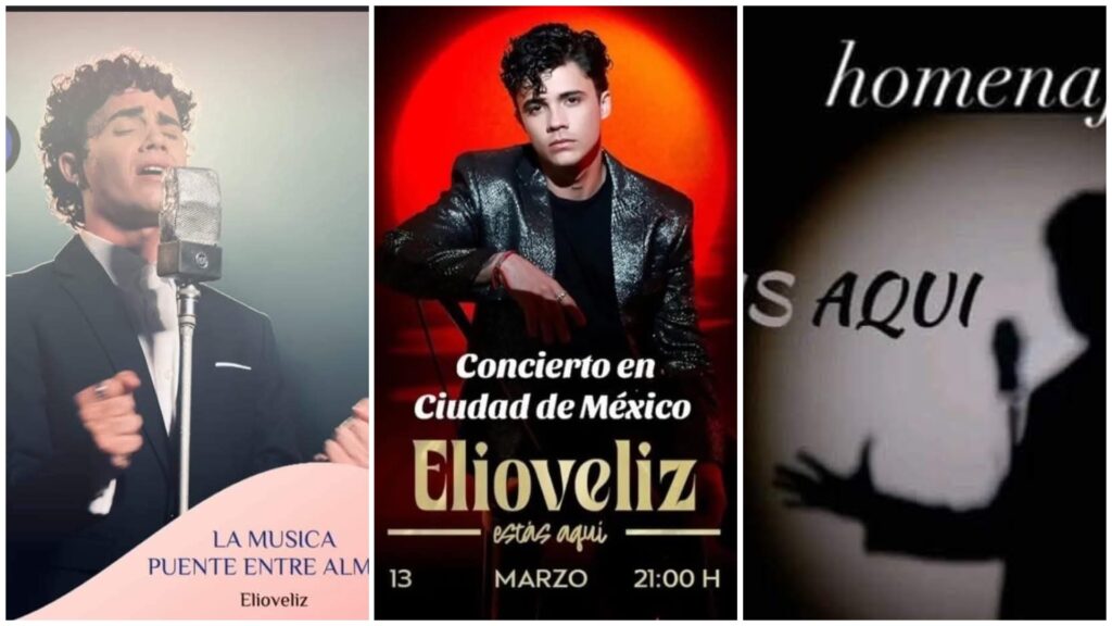 Collage de tres imágenes promocionales de Elioveliz