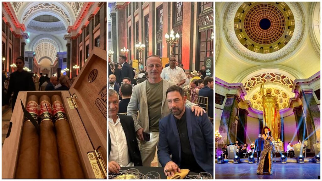 Eventos elegantes y caja de puros en interiores históricos