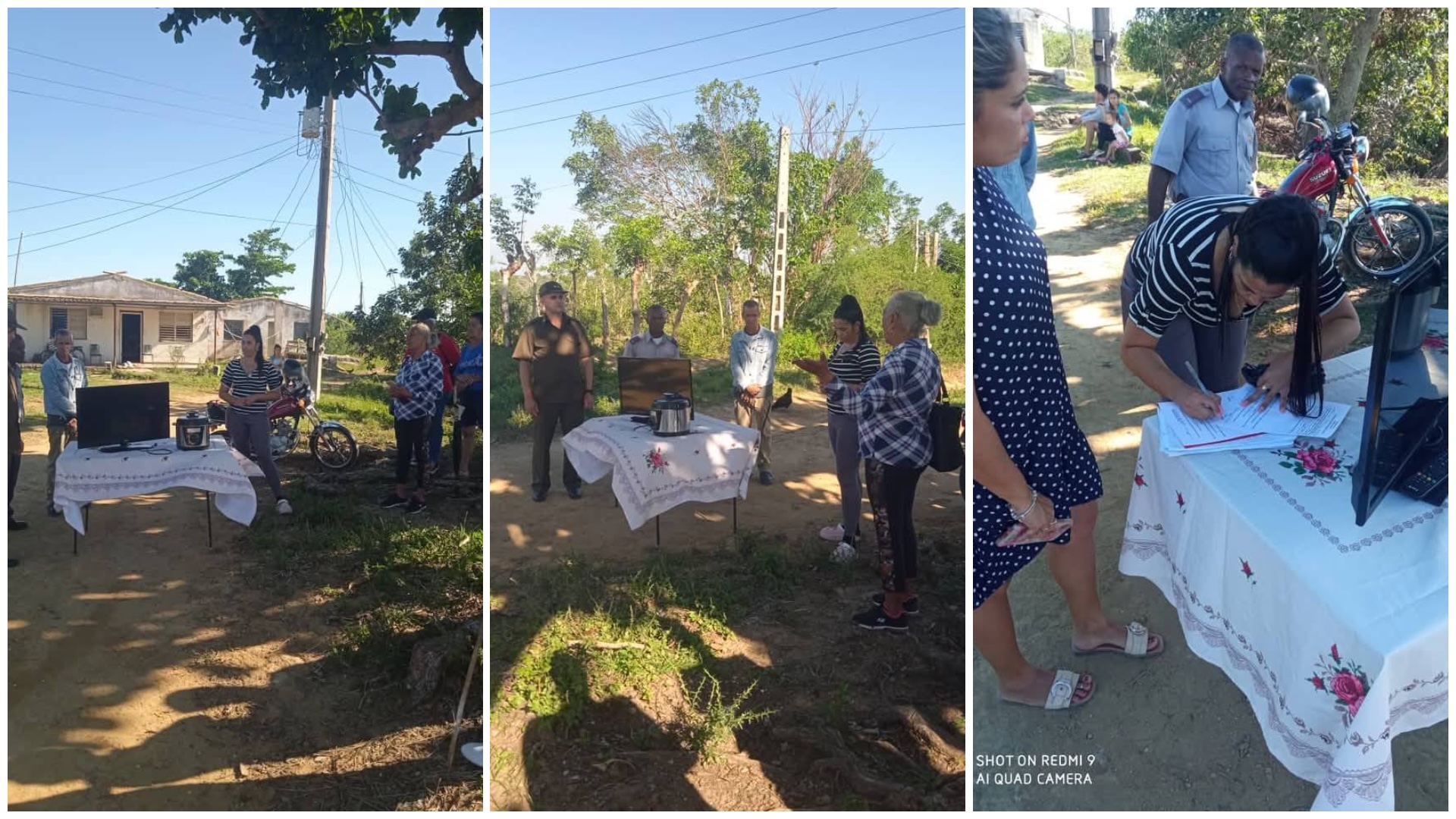 Personas reunidas al aire libre en evento comunitario