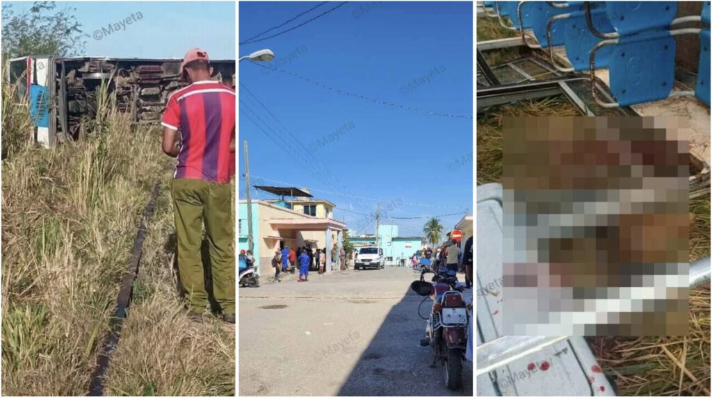 Collage de accidente vehicular, gente observando.