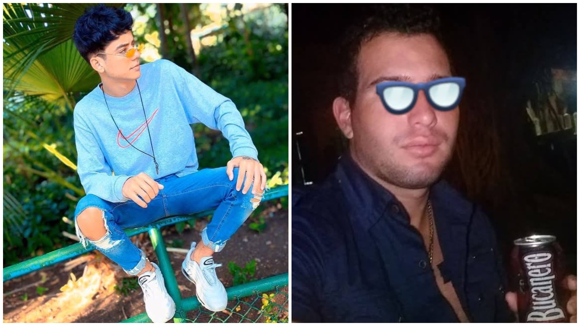 Joven casual sentado y hombre con gafas y cerveza