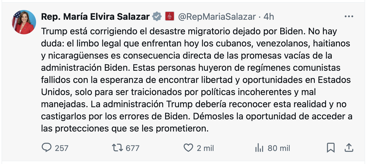 Opinión sobre política migratoria de Trump y Biden.