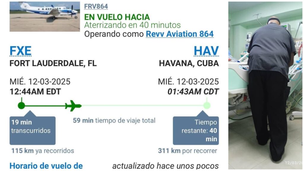 Vuelo Fort Lauderdale a La Habana, detalles y hospital.