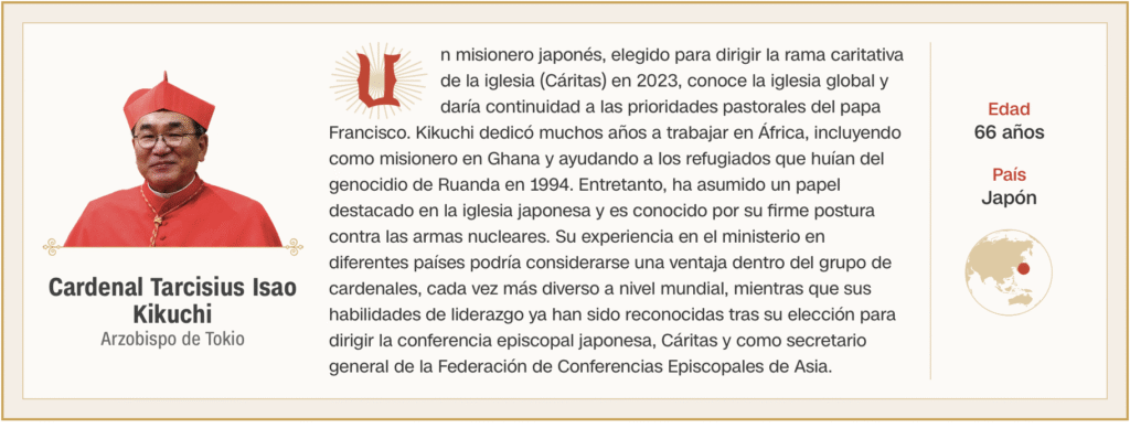 Cardenal japonés dirigiendo Cáritas en 2023.