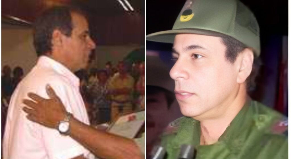 Dos hombres en uniforme militar y civil