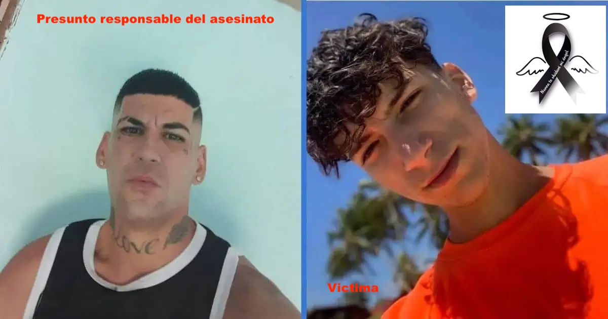 Retratos de dos hombres y cinta de luto.