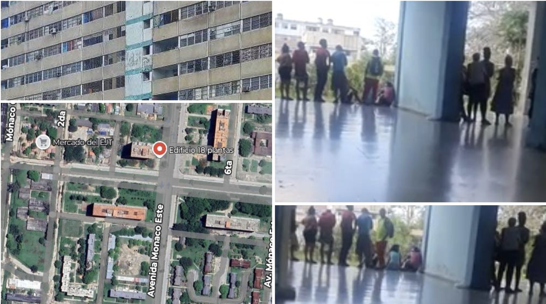 Edificio 18 plantas y grupo de personas dentro.