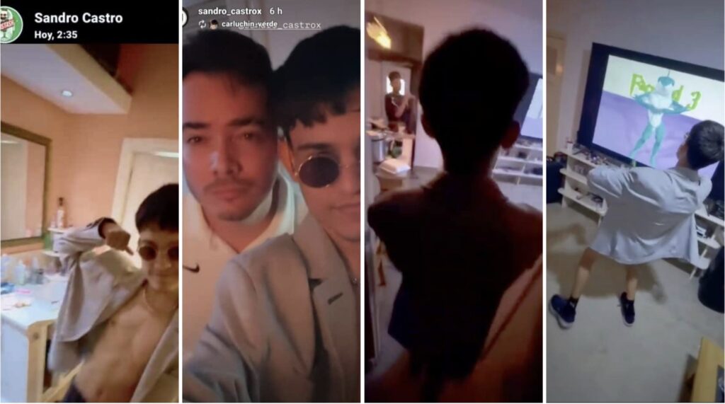 Hombre haciendo poses con chaqueta abierta.