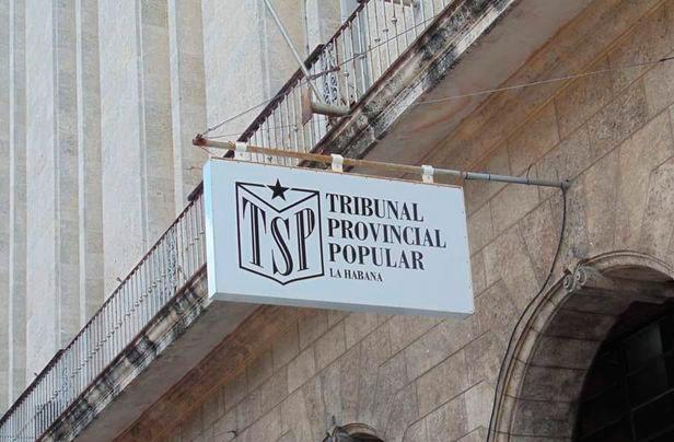 Cartel Tribunal Provincial Popular La Habana, edificio.