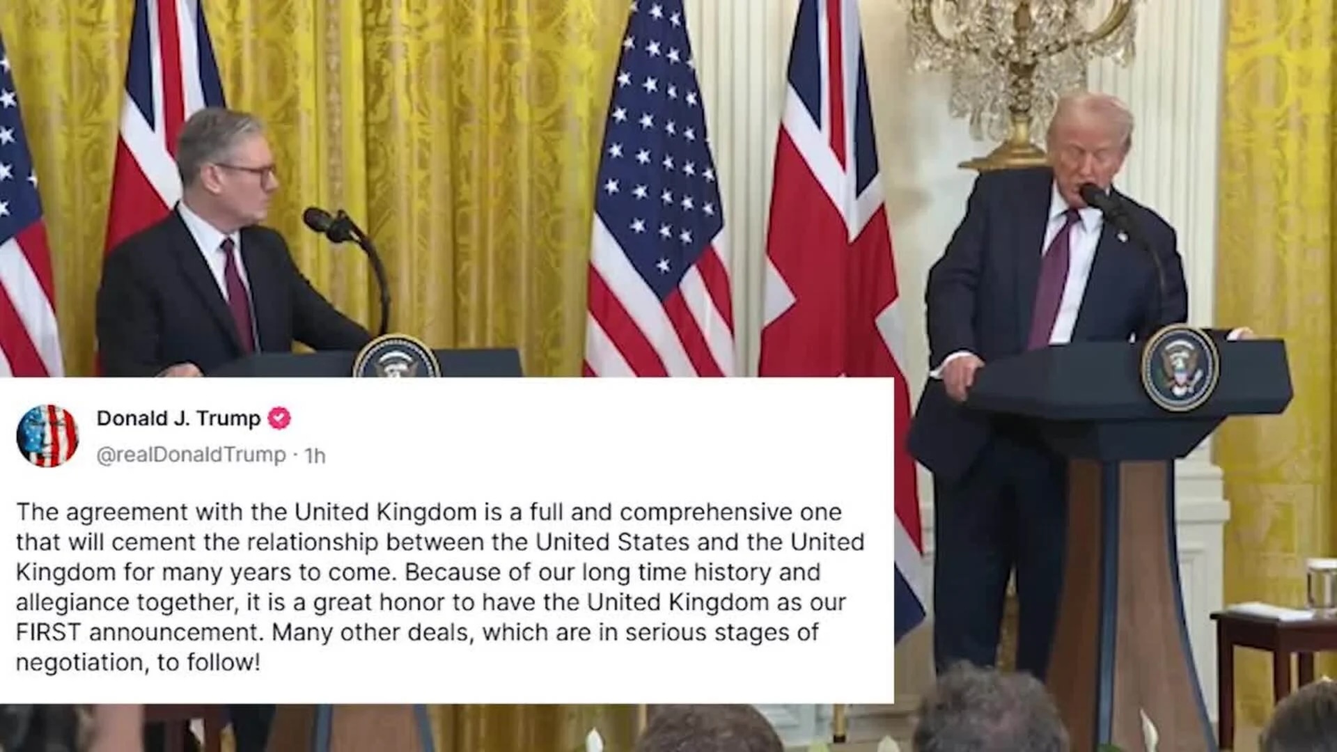 Conferencia conjunta entre Reino Unido y Estados Unidos.