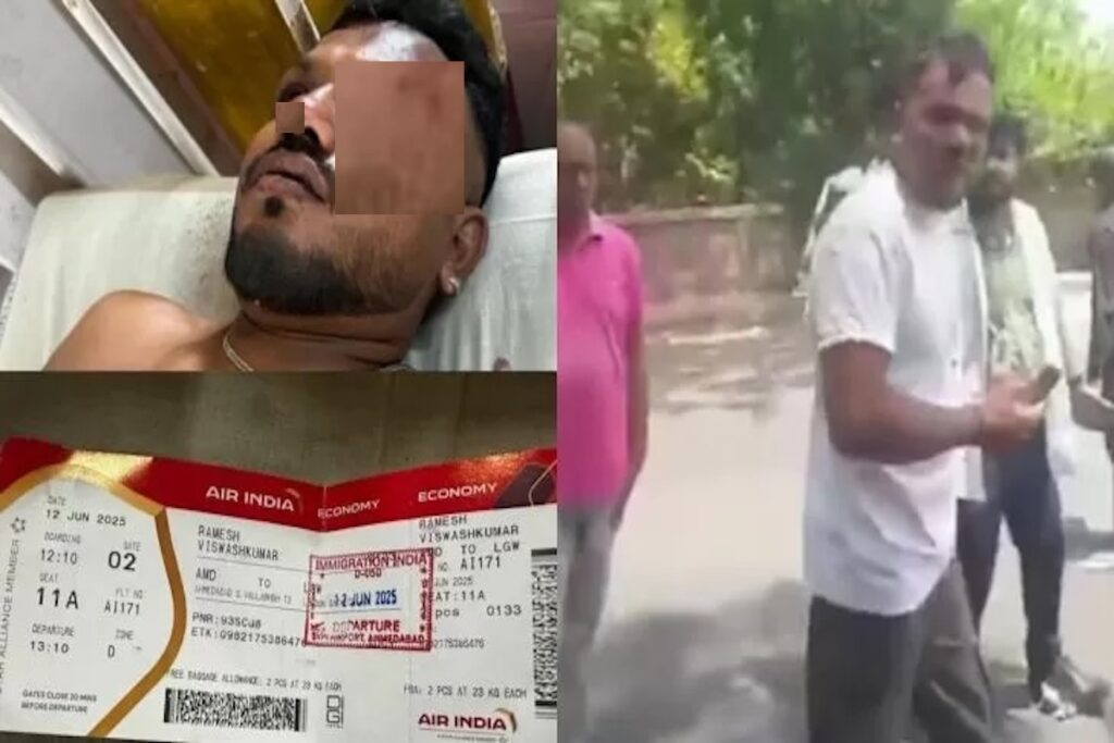 Hombre herido, billete de avión, discusión en la calle