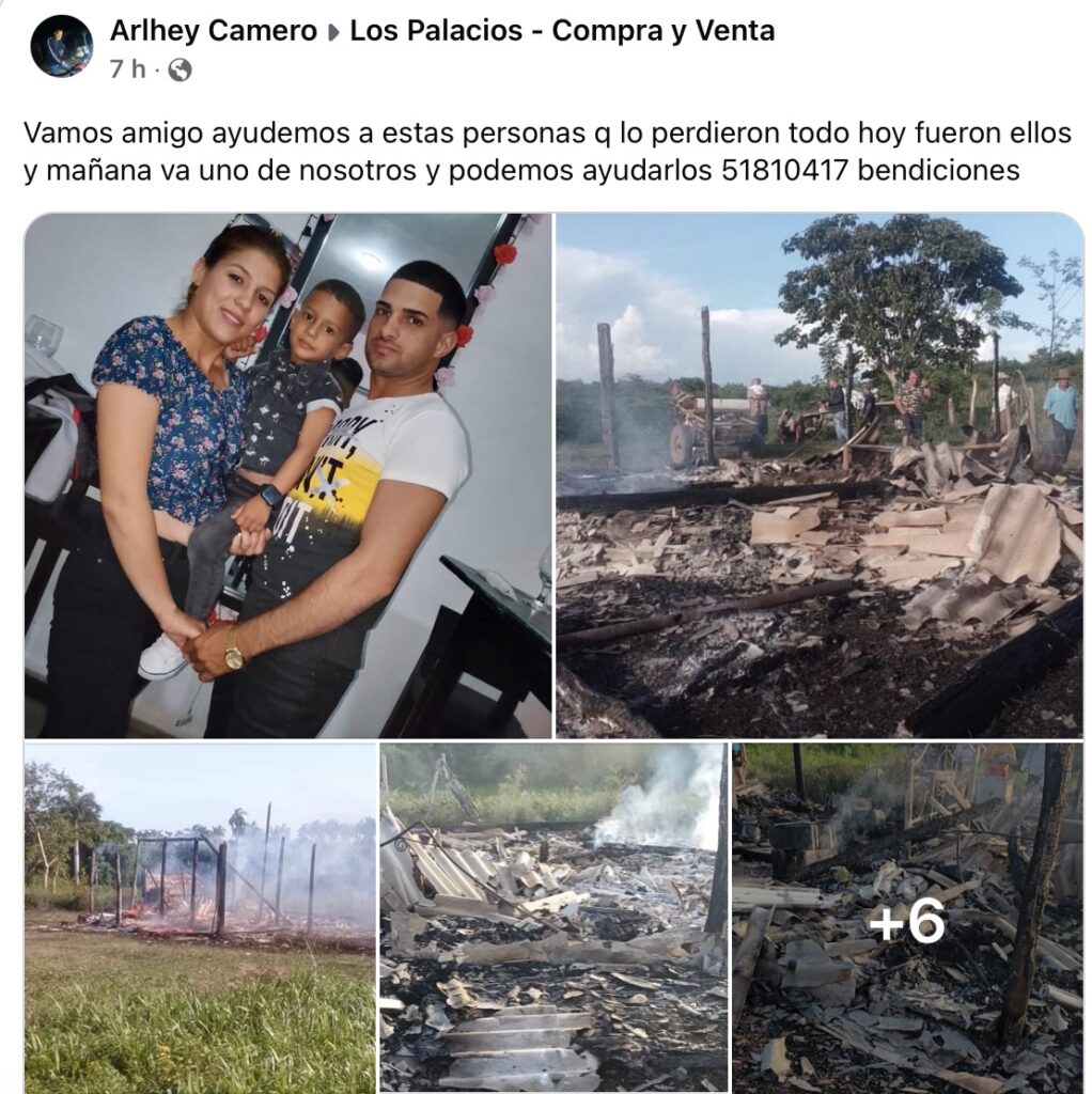 Familia y casa en ruinas tras incendio