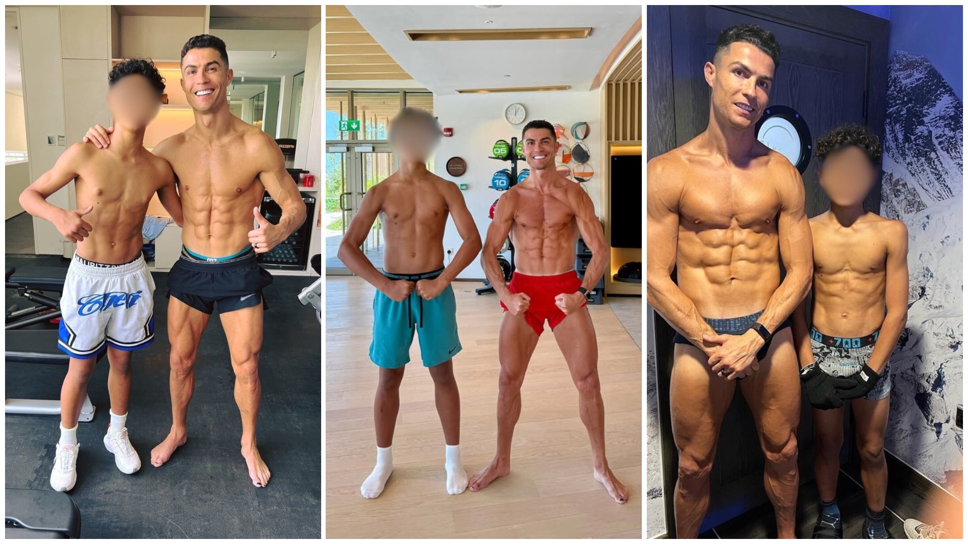 Hombres posando en gimnasio mostrando musculatura