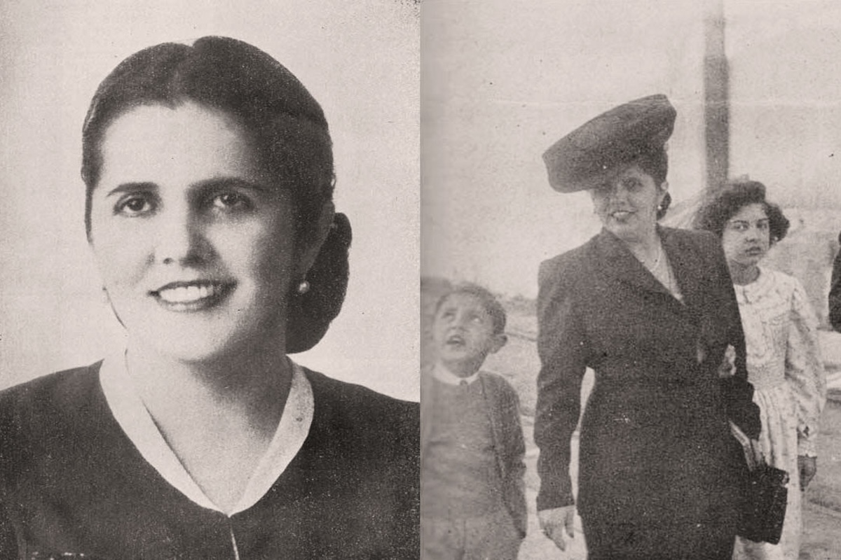 Mujer sonriente en retrato y paseo con niños.