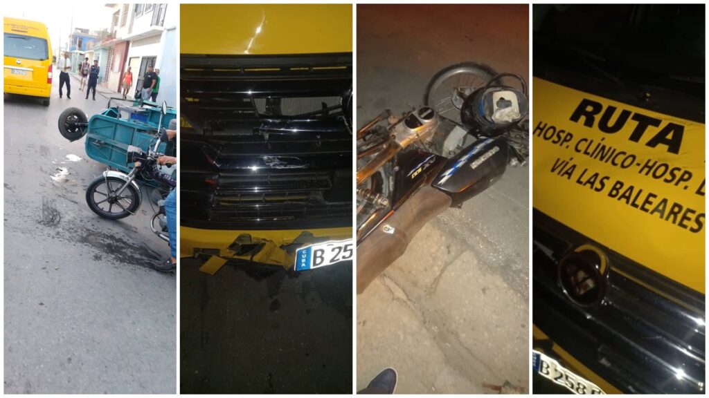 Accidente entre moto y autobús en ciudad ocupada.