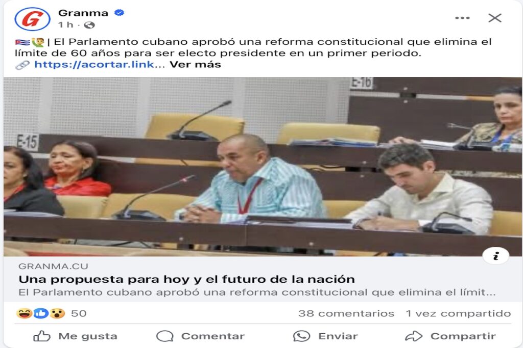 Parlamento cubano debate reforma constitucional.