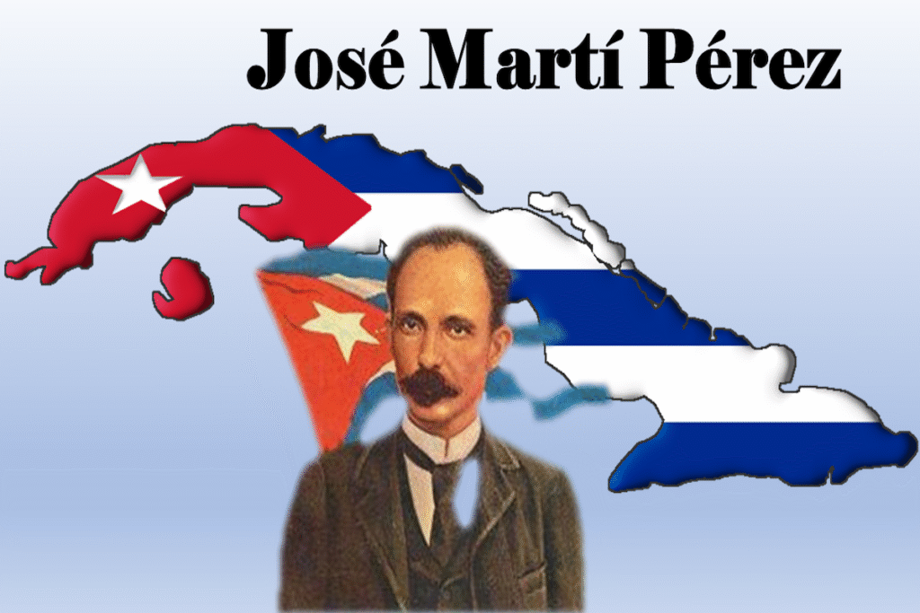 Retrato y bandera de Cuba