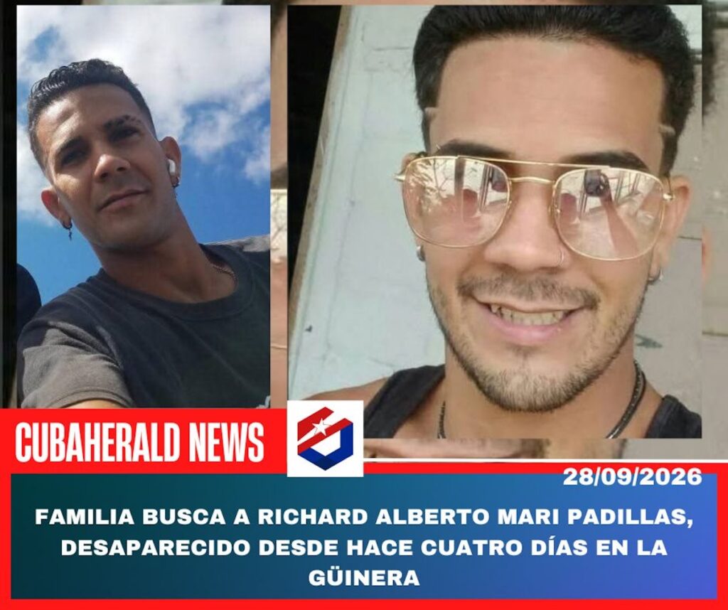 Aviso de búsqueda de Richard Alberto Mari Padillas, desaparecido.
