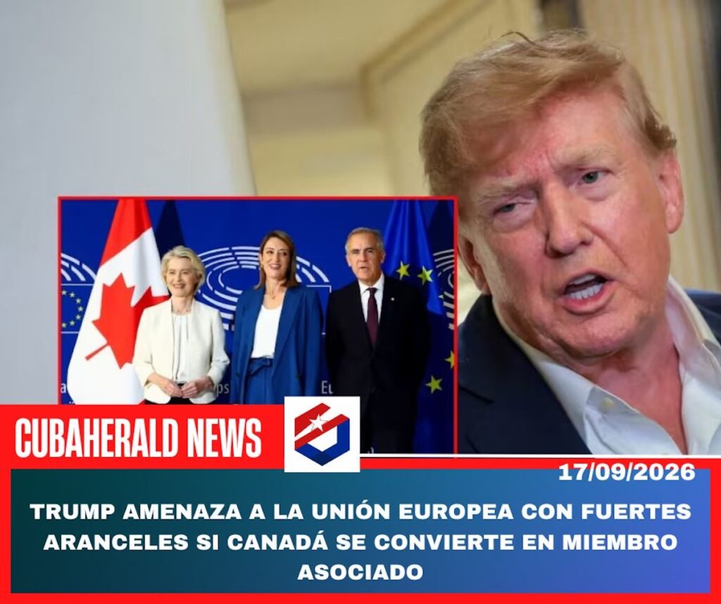 Noticia de Trump amenazando con aranceles a la Unión Europea.