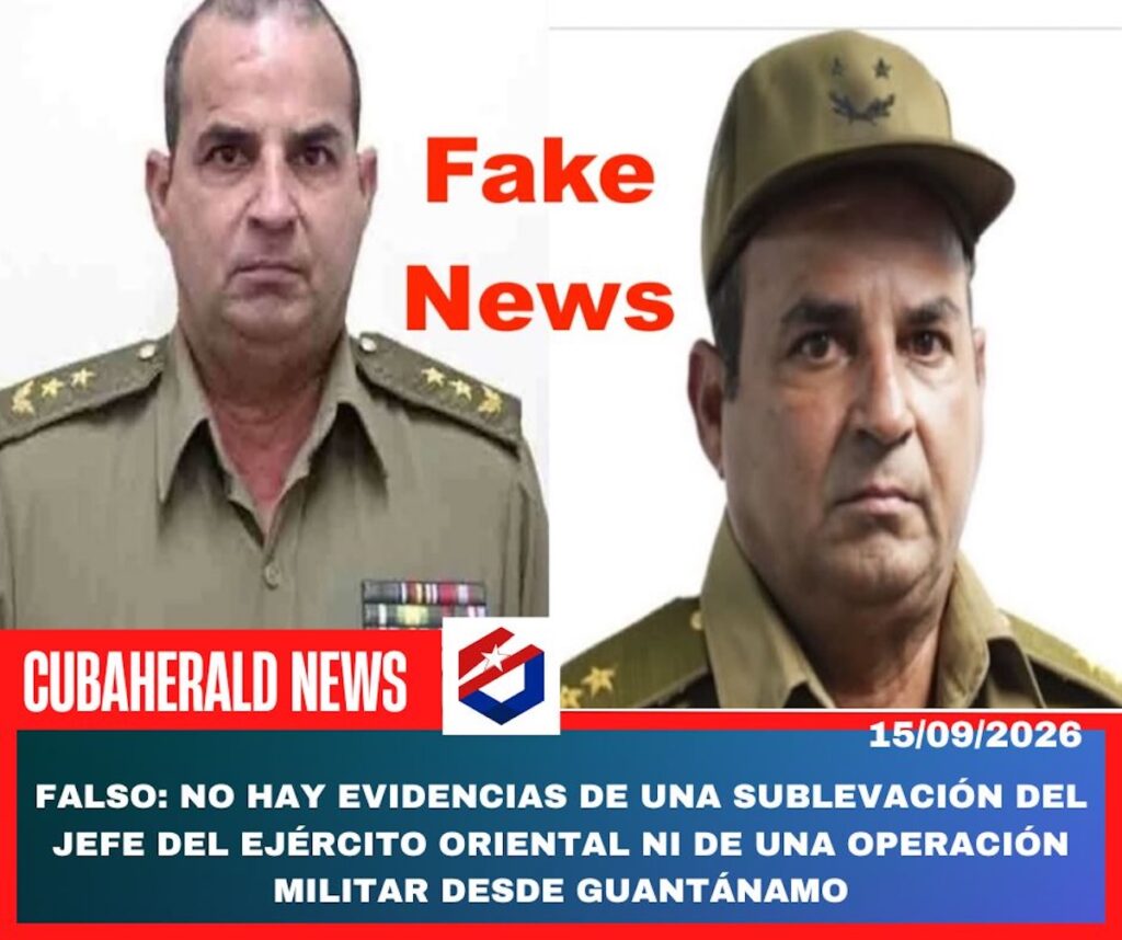 Desmentido de noticia falsa sobre sublevación militar en Cuba.