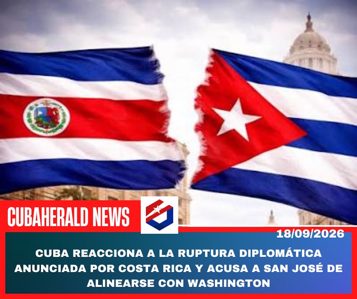 Banderas desgarradas de Costa Rica y Cuba en noticia diplomática.
