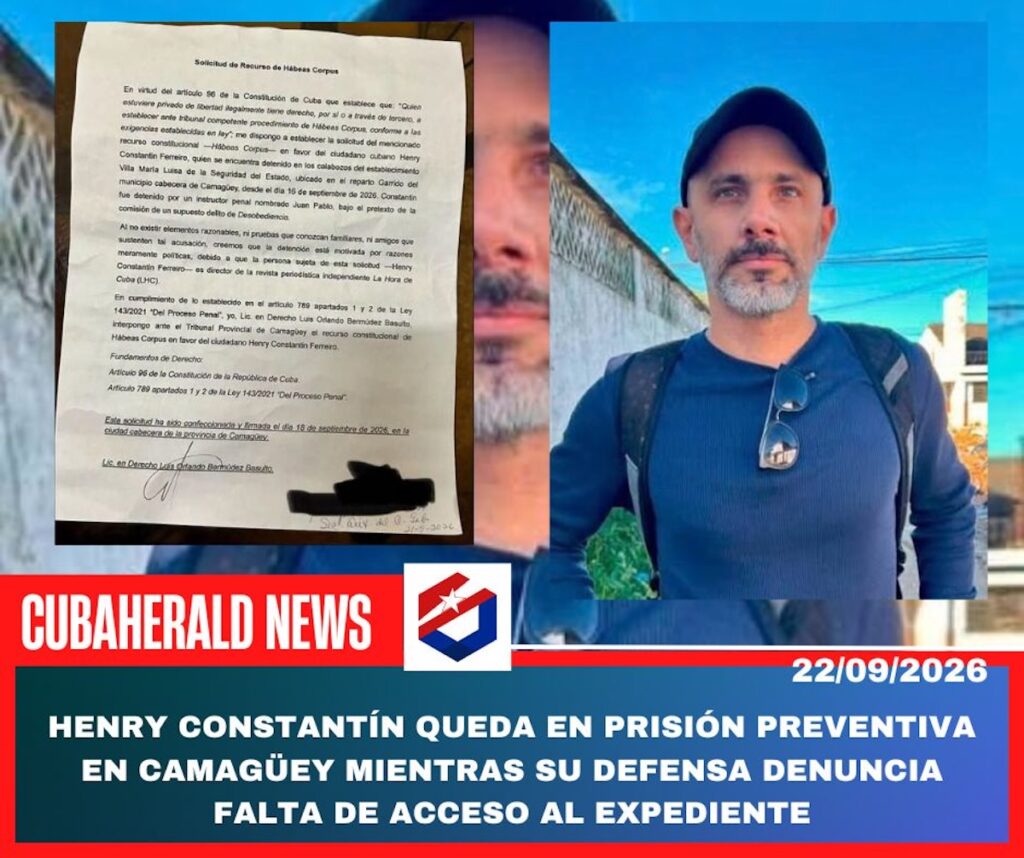 Noticia sobre Henry Constantín con documento de habeas corpus.